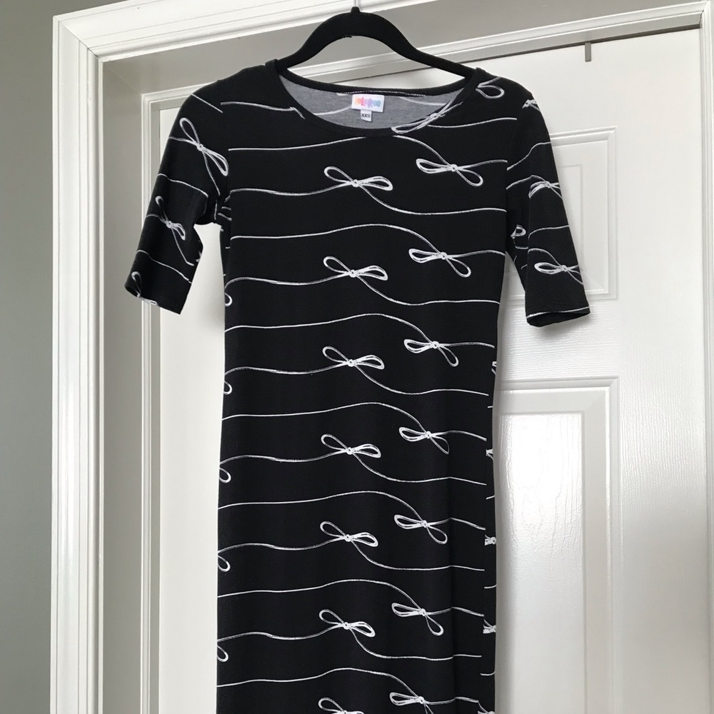 Lularoe XXS Bows Julia Vintage Black Label